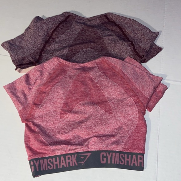 Gymshark Flex Crop top longsleeve.  2 : pink & plumb color. Size small - Picture 6 of 6